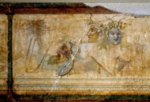 Roman Art: Still Life with Theatre Masks (detail)