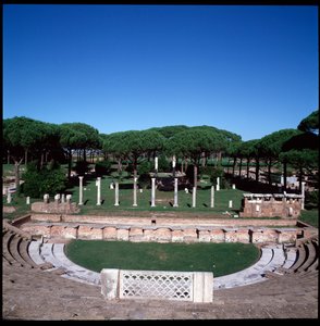 Roman Art: view of the ruins of the theatre