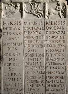 Roman Calendar from the Champs de Mars by Roman