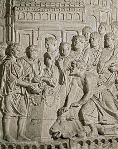 Roman Art: Low Relief Representing Sarmat Citizens Paying Tribute to the Romans by Roman