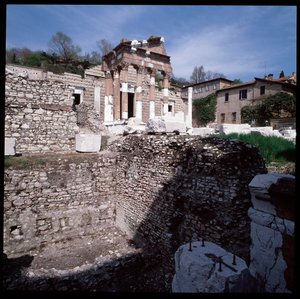 Roman art: view of the capitol, 73 A.D., Brescia, Italy by Roman
