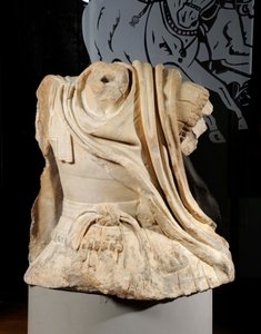 Torso of Lucio Licinio Murena Inspired by the Horseback Alexander of the Bronze Group of Lysippos Dedicated to Dion, 67 AD by Roman