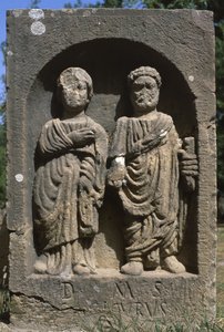 Stela with two human figures, High Imperial Period