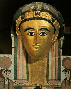 Mummy Cartonnage Head of Crates, from Deir el-Medina, Thebes, mid 2nd century by Roman Period Egyptian