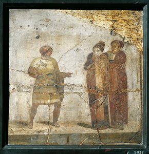 Theatre scene, fresco by Roman Roman