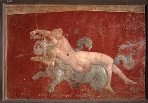Roman Art: Nereid on a Sea Panther with a Drink
