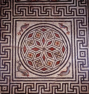 Mosaic Decorated with Dolphins