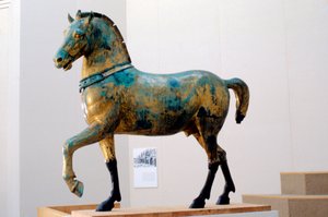Statue of one of the four triumphal quadriga horses of San Marco