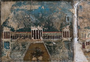 Third Style Fresco Depicting Architectural Landscape (detail) by Roman Roman