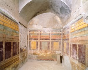 Vault Decorated with Frescoes in Second Pompeian Style, House of Silver Wedding, Pompeii, Campania, Roman Civilization
