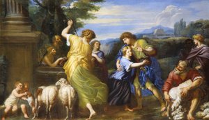 Jacob and Rachel at the well by Roman School
