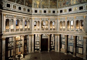 Interior view of the Baptistere of St. John the Baptist (Florence Baptistry) by Romanesque