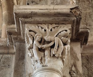 The death of Cain (carved capital) by Romanesque