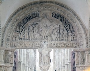 Vezelay Abbey, the eardrum of the Basilica of Santa Maria Magdalene. 12th century