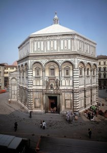 View of the Baptistere St John the Baptist by Romanesque