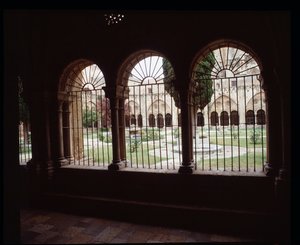 View of the cloister of the Cathedrale Sainte Thecle in Tarragona by Romanesque