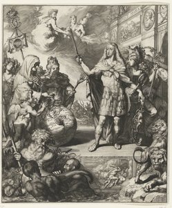 Allegorical Portrait of Charles II of Spain by Romeyn de Hooghe