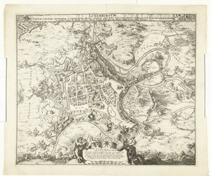 Bombardment of Luxembourg by Marshal de Créquy, 1684 by Romeyn de Hooghe
