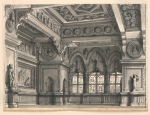 Stage Design, Gothic Room by Romolo Achille Liverani
