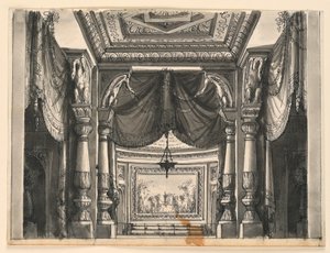 Stage Design, Interior of Oriental Palace by Romolo Achille Liverani
