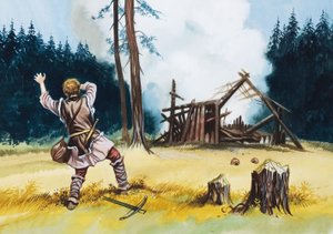 Exploding Hut by Ron Embleton