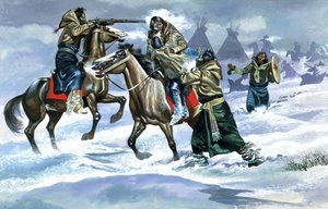 Indians in the Snow by Ron Embleton