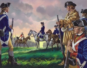 Surrender by General Cornwallis to the American Commander at Yorktown, Virginia on 19 October 1781 by Ron Embleton