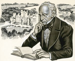 Unidentified Author with Home in Background by Ron Embleton
