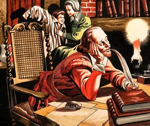 William Shakespeare Writing at Home