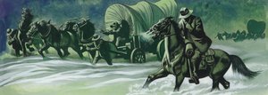 Winter wagon train by Ron Embleton
