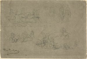 Chief Returning from a Bison Hunt and Other Studies by Rosa Bonheur