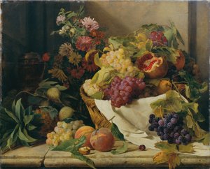 Still Life with Fruits and Flowers by Rosalia Amon