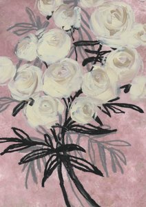 Abstract White Roses by Rosana Laiz Blursbyai