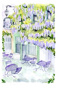 Charming Wisteria Courtyard by Rosana Laiz Blursbyai