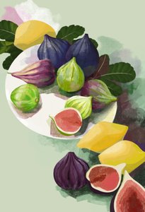 Colorful Figs And Lemons