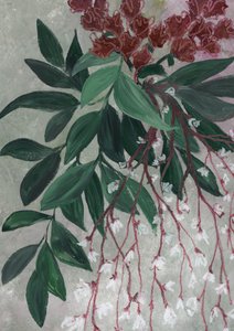 Green Leaves White Blooms