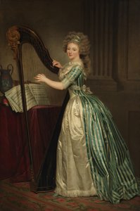 Self-Portrait with a Harp by Rose Adelaide Ducreux