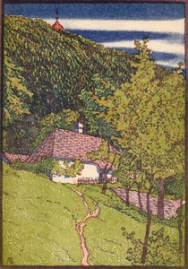 A coloured wood engraving, c1910