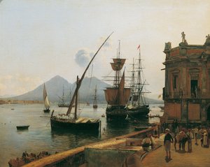 The Port of Naples with Vesuvius by Rudolf von Alt