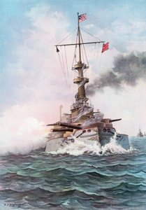 The United States Battle-Ship Indiana at Target Practice