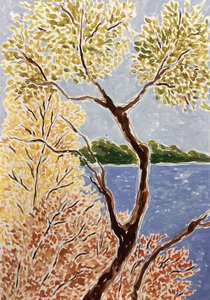 Autumn Lake Landscape by Rushati Chowdhury
