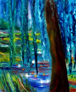 Monet Japanese Garden in Giverny Right Panel, 2024 by Ruslana Levandovska