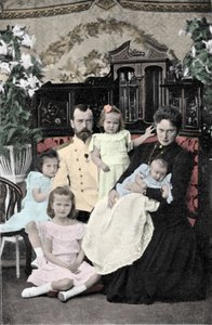 Family Portrait of Tsar Nicholas II (1868-1918) by Russian Photographer