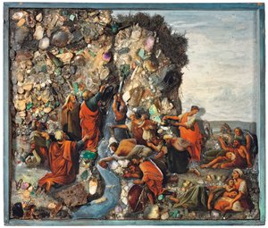 An Icon Depicting Moses Striking the Rock by Russian School