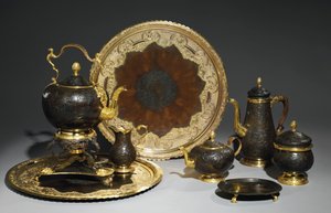 Tea and coffee service, probably by the Demidoff workshop, the Urals, c.1770 by Russian School