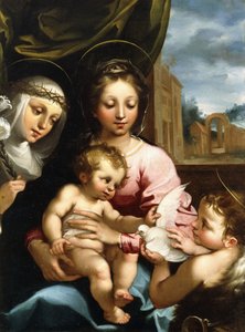 The Madonna and Child with the Infant Saint John the Baptist and Saint Catherine of Siena by Rutilio Manetti