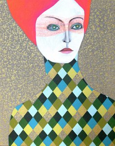 Red Head Masked Woman by SAN STARLING