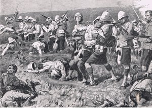 Majuba Hill, 27th February 1881 (1st Boer War) (Illustration from British Battles on Land and Sea, 1915)
