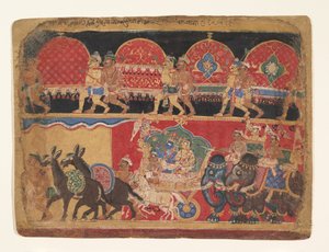 Krishna and the Kshatriya Maidens Proceed to Dvaraka by Sa Nana