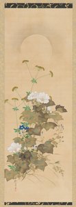 Moon and Autumn Plants, Edo period, early 19th century by Sakai Hoitsu